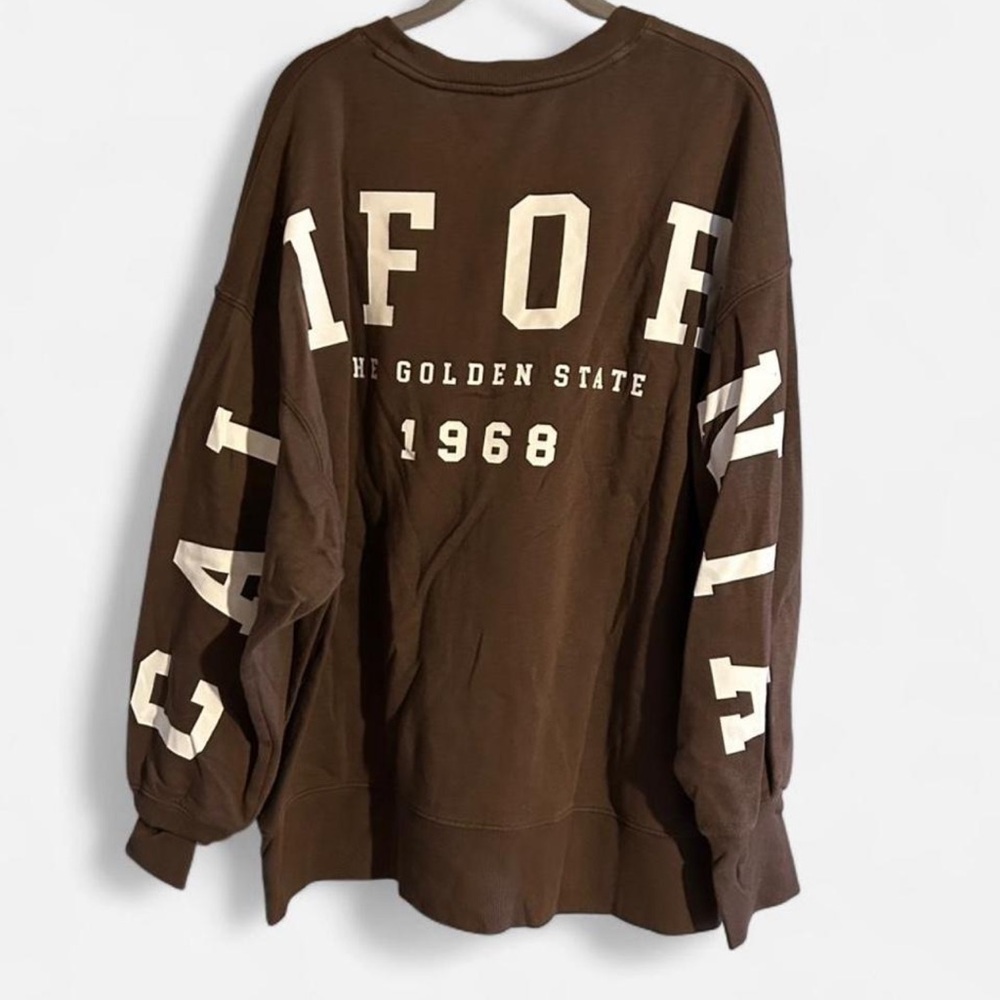 Wild Fable Brown Sweatshirt with White Print